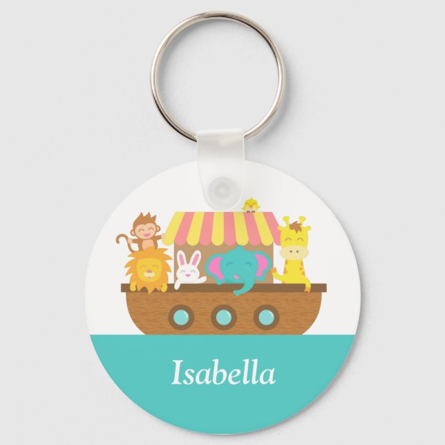Noahs Ark, Cute Animals för barn Nyckelring (Framsida)