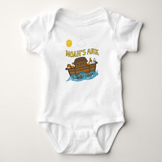 Noahs Ark Cute Boat Newborn Pj's T Shirt (Framsida)