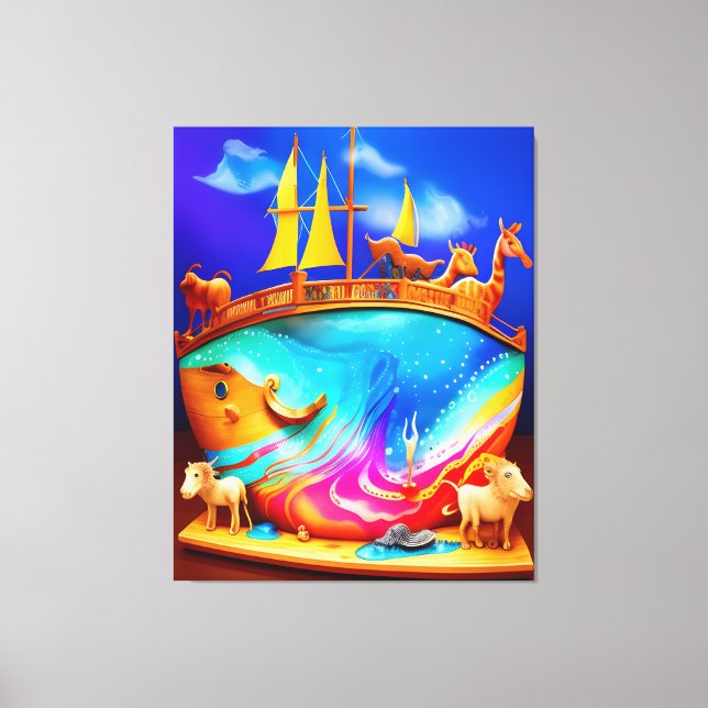 Noahs Ark Cute Child Canvastryck (Framsida)