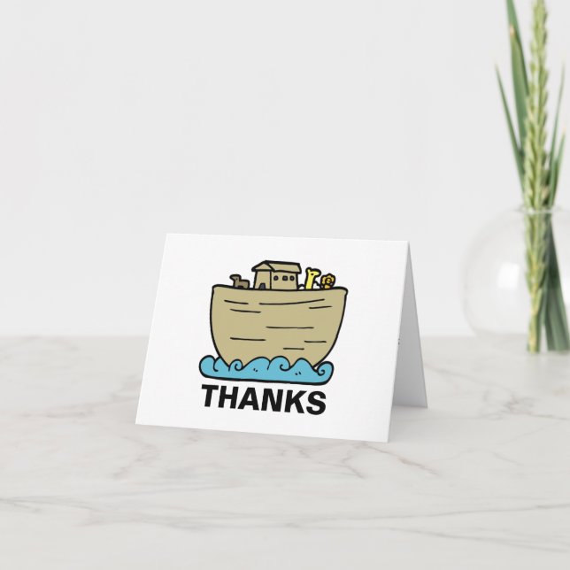 Noahs Ark Cute Christian Baby Shower Tack Kort (Framsida)