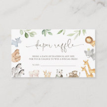 Noahs Ark Diaper Raffle Card