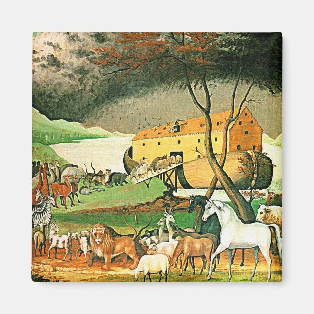 Noahs Ark - Djurkonst av Edward Hicks Magnet (Framsidan)