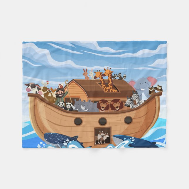 Noahs Ark Fleece Blanket för barn (Framsidan (Horisontell))