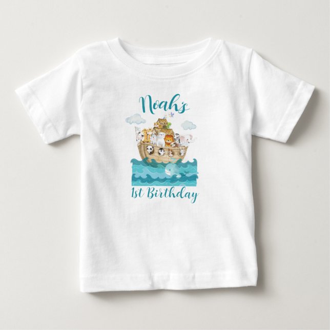 Noah's ark födelsedag Namn shirt T Shirt (Framsida)