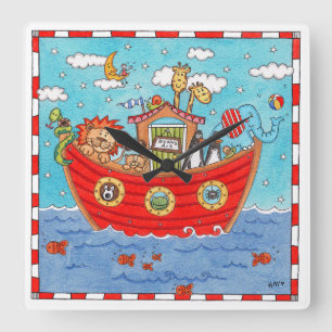 Noahs Ark Fyrkantig Klocka