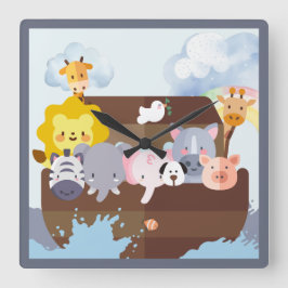 Noahs Ark Fyrkantig Klocka