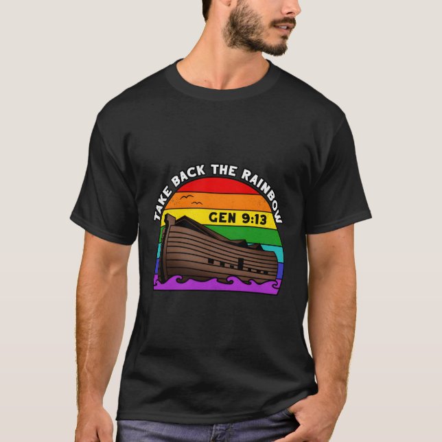 Noahs Ark-genes 9 13 tar tillbaka regnbågen T Shirt (Framsida)