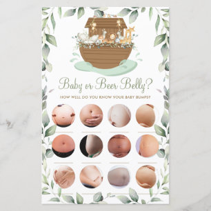 Noahs Ark Greenery Baby eller Beer Belly Game