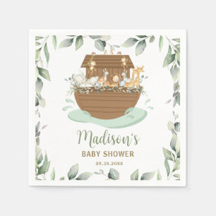 Noahs Ark Greenery Baby Shower 1:a födelsedagen Pappersservett