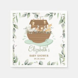 Noahs Ark Greenery Baby Shower Birthday Baptism Pappersservett