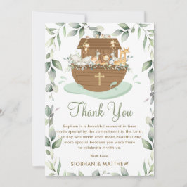 Noahs Ark Greenery Baptism Christening Neutralt Tack Kort