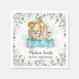 Noahs Ark Greenery Gender Neutral Baby Shower Pappersservett