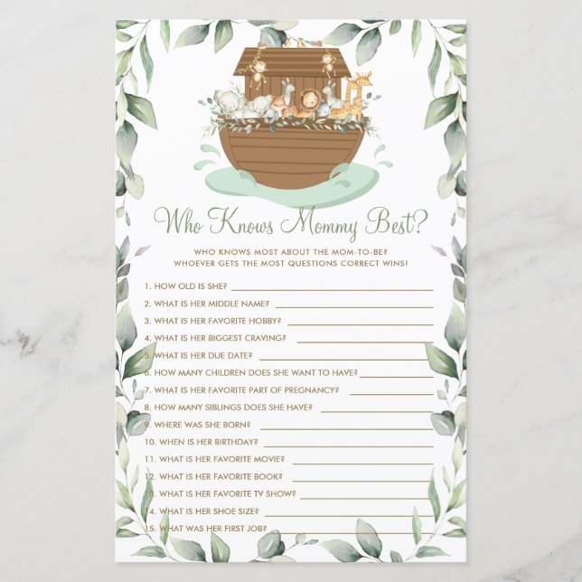 Noahs Ark Greenery som känner till bästa spel i Ma (Framsida)