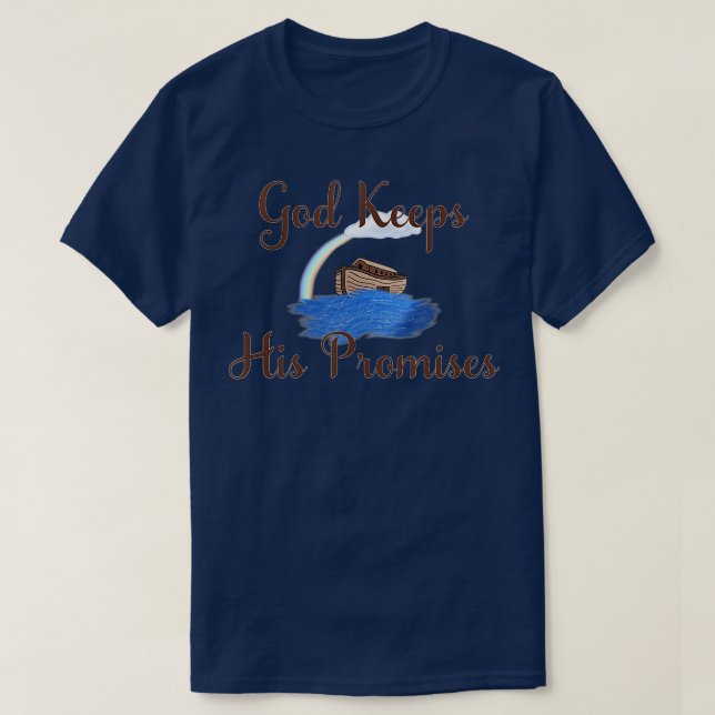 Noahs Ark Gud Behållor sina löften kristna T Shirt (Design framsida)