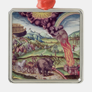 Noahs ark, illustration från 'Brevis Narratio Julgransprydnad Metall