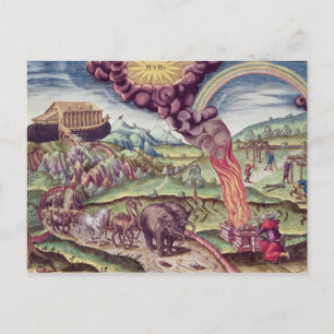 Noahs Ark, illustration från Brevis Narratio Vykort