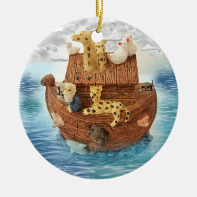 Noahs ark julgransprydnad keramik (Framsidan)