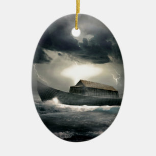 Noahs ark julgransprydnad keramik