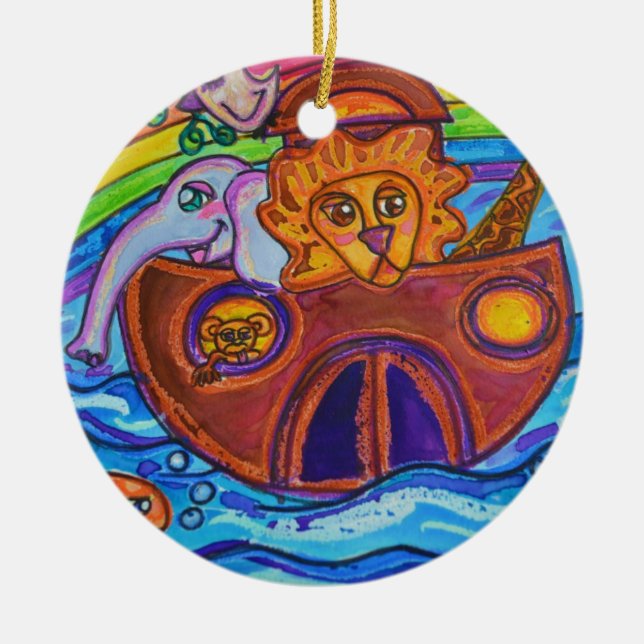 Noahs ark julgransprydnad keramik (Framsidan)