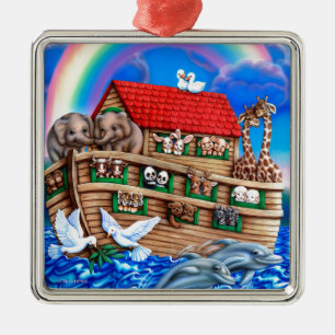 Noahs ark julgransprydnad metall