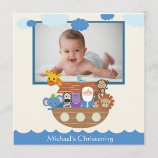 Noahs ark kvadrerar Christeninginbjudningar Inbjudningar