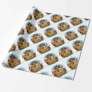 Noahs ark med djungeldjur presentpapper