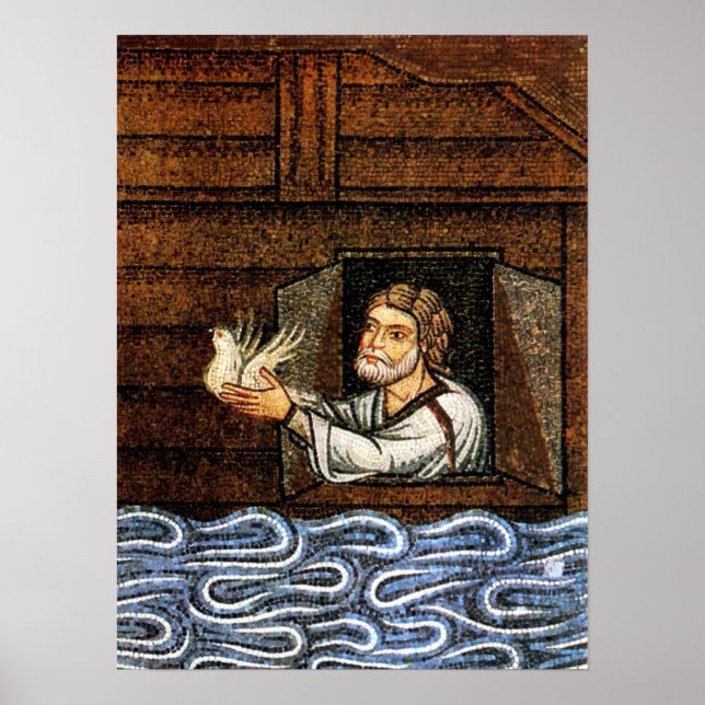 Noahs Ark Mosaic - Circa 1200 - Artist Unknown Poster (Framsidan)