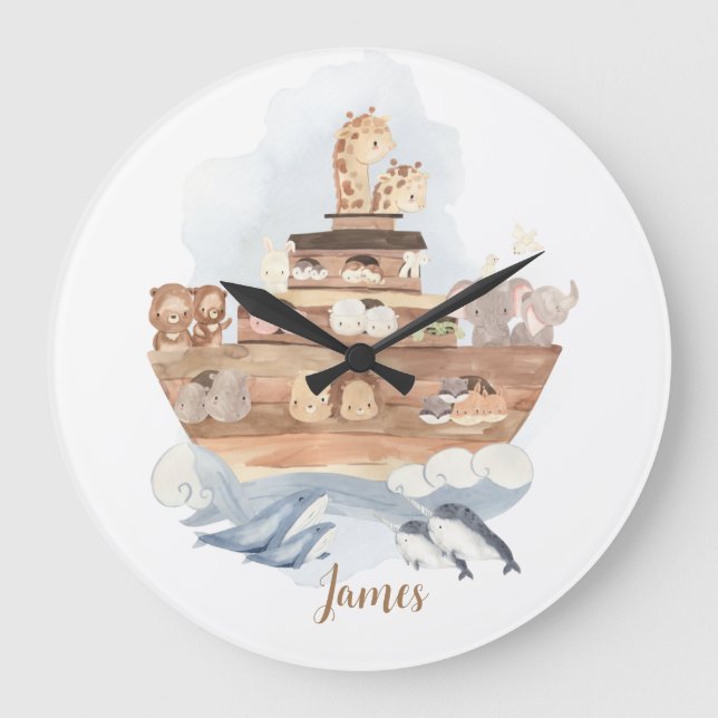 Noahs Ark Noahs Ark Clock Stor Klocka (Framsida)