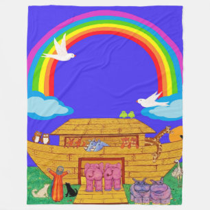 Noahs Ark, Nursery/Kids Rainbow Ark Blanket Fleecefilt