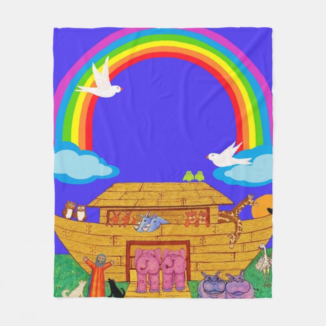 Noahs Ark, Nursery/Kids Rainbow Ark Blanket Fleecefilt (Framsidan)