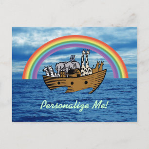 Noahs Ark och regnbåge Vykort