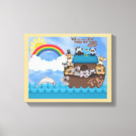 Noahs Ark of Animals two Bible Underbar Flood Canvastryck