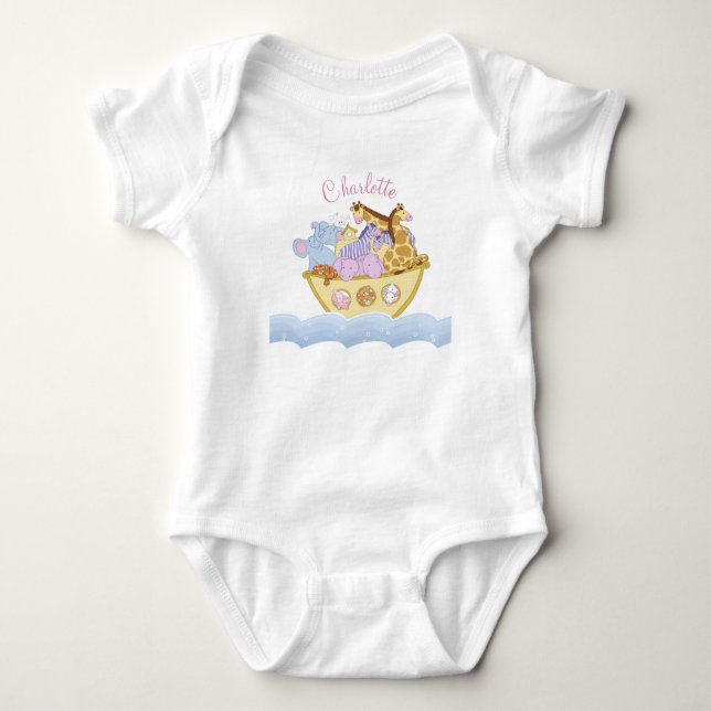 Noahs Ark personlig namn Baby Bodykostym T Shirt (Framsida)