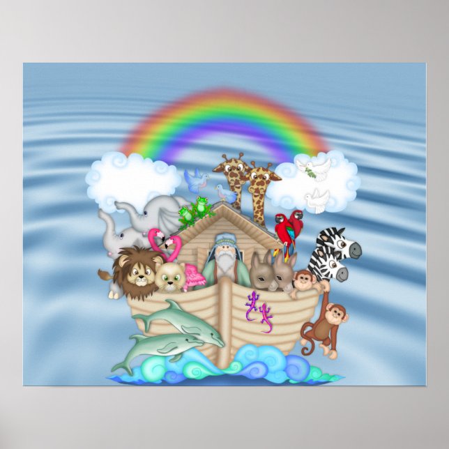 NOAHS ARK Rainbow NURSERY DEKORATION MURAL Poster (Framsidan)