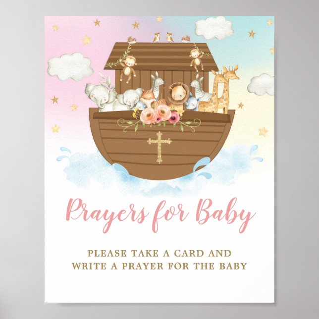 Noahs Ark Rainbow Prayers for Baby Sign Poster (Framsidan)