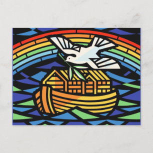 Noahs Ark, regnbåge, Dove Vykort