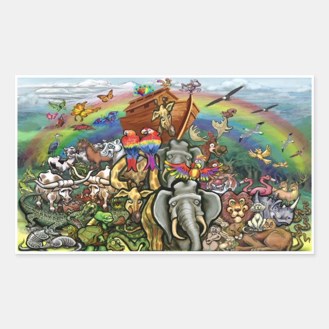 Noahs Ark Rektangulärt Klistermärke (Framsida)