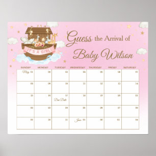 Noahs Ark Rosa Girl Gissa Baby Förfallodatum Game Poster