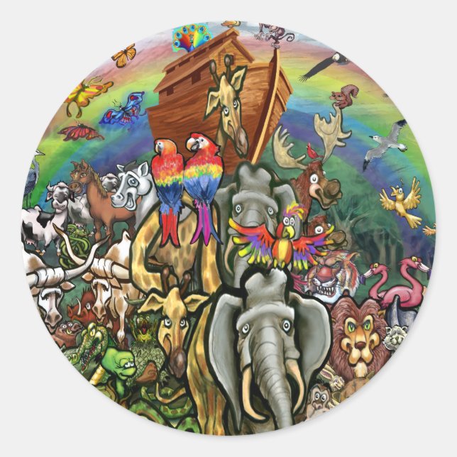 Noahs Ark Runt Klistermärke (Framsida)