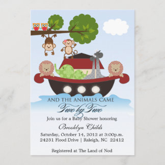 Noahs Ark Sets Sail Baby Shower-inbjudan Inbjudningar