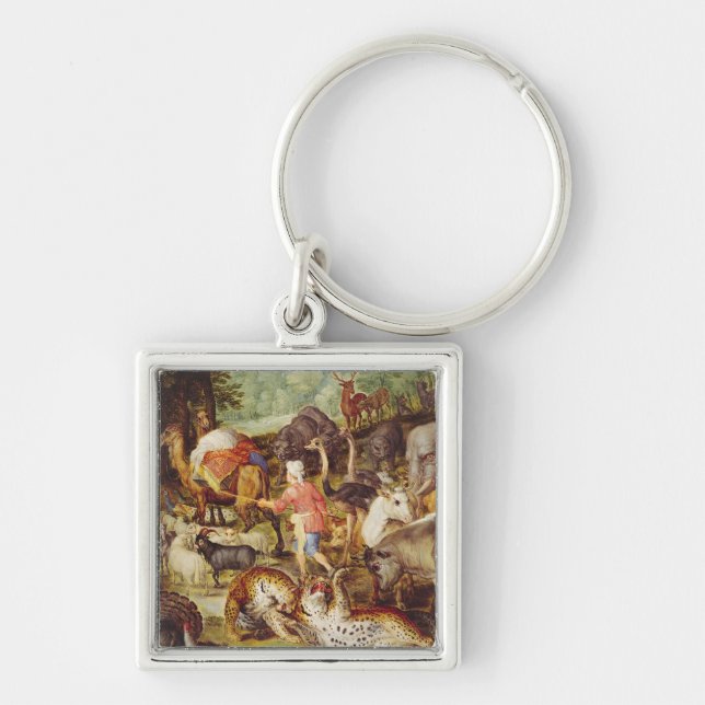 Noahs ark, specificerar av högersidan fyrkantig silverfärgad nyckelring (Framsidan)