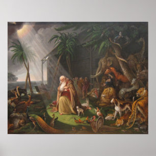 Noahs ark vid Charles Wilson Peale - Circa 1819 Poster