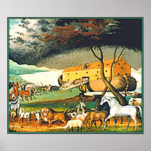 Noahs ark vid Edward Hicks - alla djur! Poster