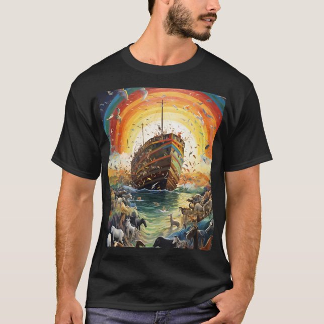 Noahs Ark Watercolor T Shirt (Framsida)