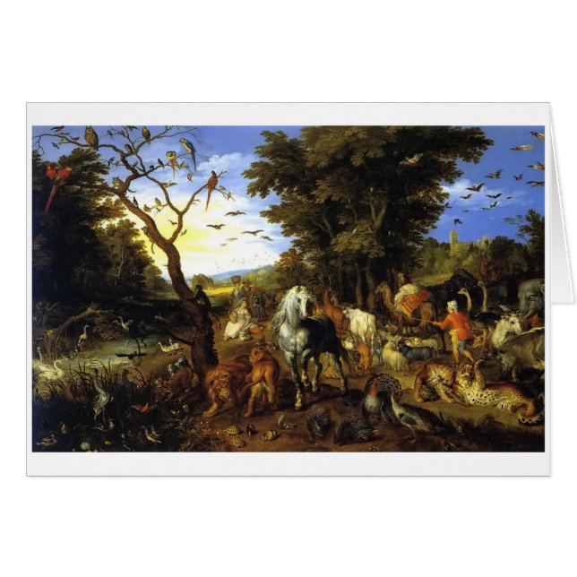 Noahs arkkort hälsningskort (Framsidan Horizontal)