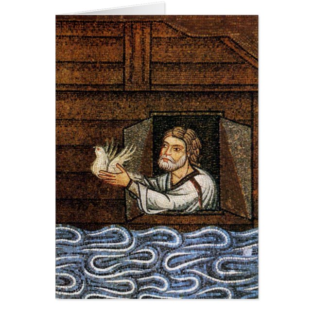 Noahs arkmosaik - Circa 1200 - konstnärokända Hälsningskort (Framsidan)