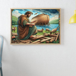 Noahs Byggnad Salovings fartyg i Ark Poster
