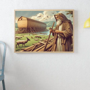 Noahs byggscen i Ark Poster
