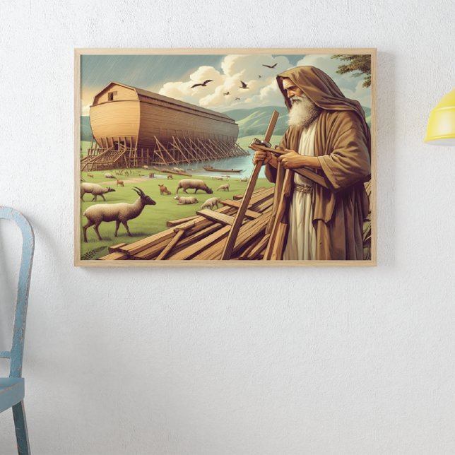 Noahs byggscen i Ark Poster (Skapare uppladdad)