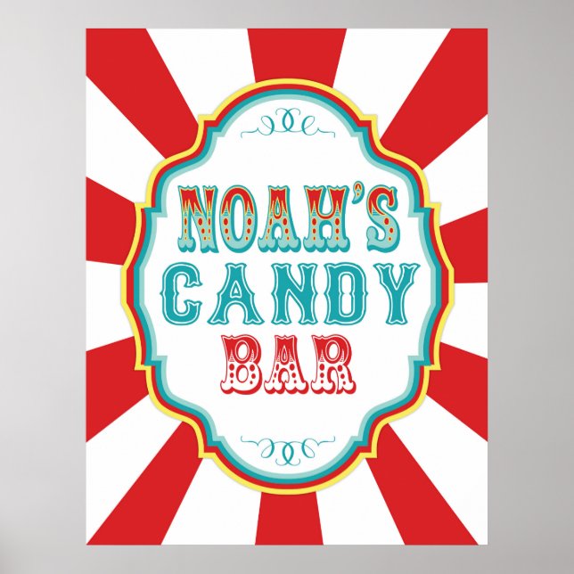 Noahs Candy Pub Birthday Carnival Sign Poster (Framsidan)